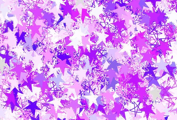 Light Purple Vector Template Sky Stars Glitter Abstract Illustration Colored — Stock Vector