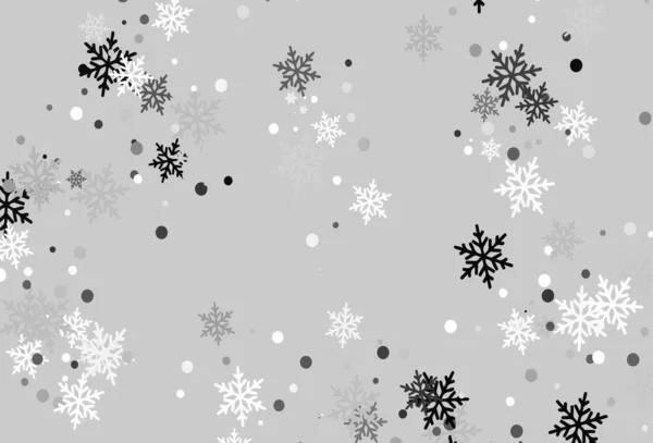 Fondo Vectorial Gris Claro Con Hermosos Copos Nieve Ilustración Abstracta — Archivo Imágenes Vectoriales