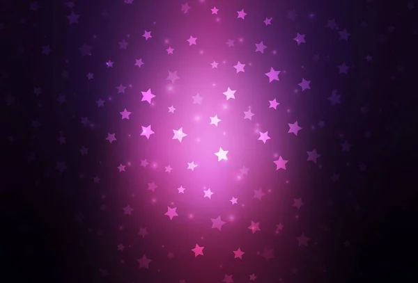 Textura Vectorial Rosa Oscuro Con Copos Nieve Colores Estrellas Copos — Vector de stock