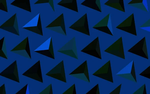Dunkelblaue Grüne Vektorschablone Mit Kristallen Dreiecken Dekorative Gestaltung Abstrakten Stil — Stockvektor