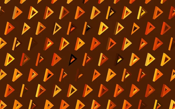 Sfondo Vettoriale Arancione Scuro Con Stile Poligonale Triangoli Sfondo Astratto — Vettoriale Stock