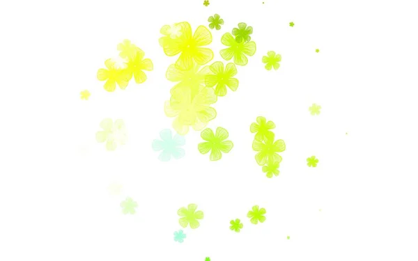 Light Green Yellow Vector Elegant Template Flowers Brand New Colored — Stock Vector