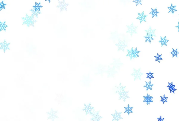 Jasnoniebieski Układ Wektora Jasnymi Płatkami Śniegu Gwiazdami Kolorowe Płatki Śniegu — Wektor stockowy