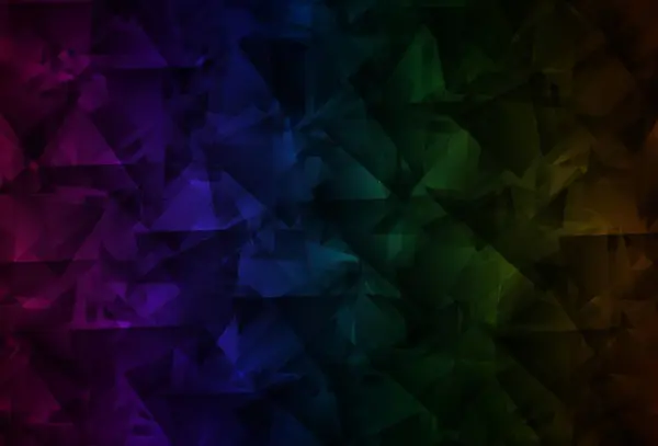 Mörk Flerfärgad Vektor Lutning Trianglar Mönster Polygonal Abstrakt Illustration Med — Stock vektor