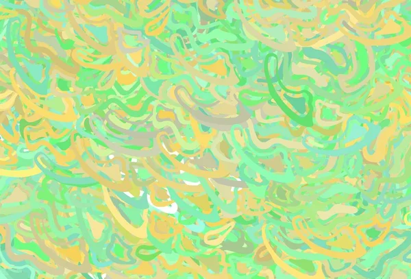 Light Green Yellow Vector Pattern Wry Lines Окружная Абстрактная Иллюстрация — стоковый вектор