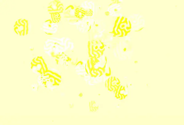 抽象的な形の薄い黄色のベクトルテクスチャ 現代的なスタイルでグラデーションとカラフルな混沌とした形 壁紙のためのエレガントなデザイン — ストックベクタ