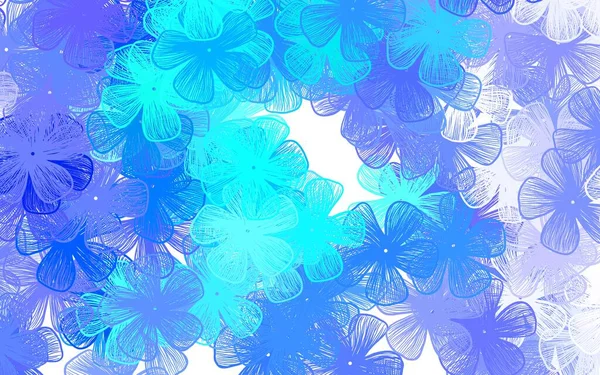 浅蓝色 绿色矢量点缀背景与花朵闪烁着彩色插图与花朵 为你的网站设计涂鸦 — 图库矢量图片