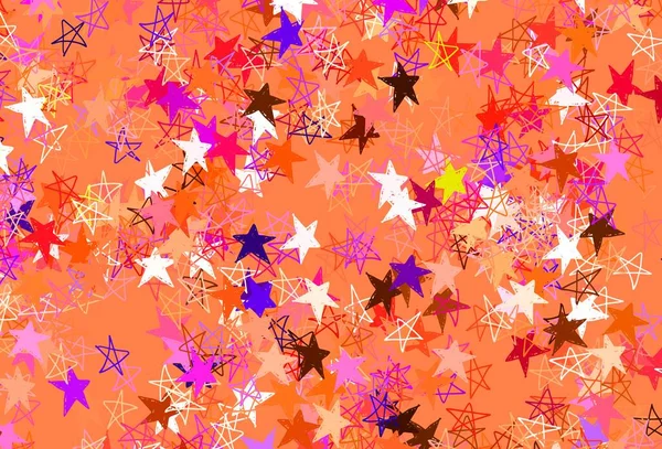 Modèle Vectoriel Rose Clair Rouge Avec Étoiles Ciel Illustration Abstraite — Image vectorielle