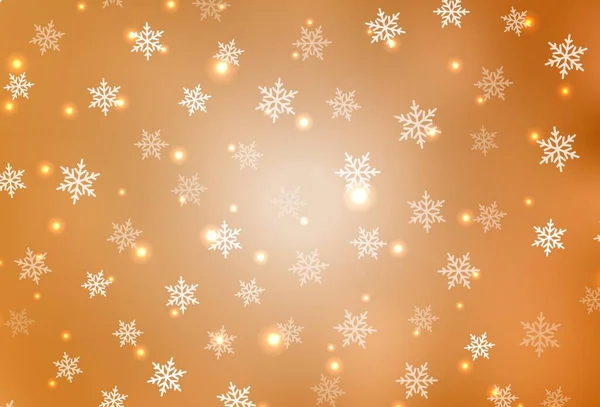 Светло Оранжевый Векторный Узор Рождественском Стиле Красочная Иллюстрация Рождественскими Символами — стоковый вектор