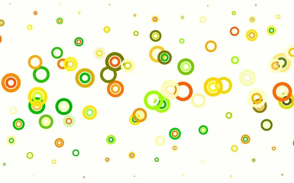 Hellgrüner Gelber Vektorhintergrund Mit Blasen Moderne Abstrakte Illustration Mit Bunten — Stockvektor