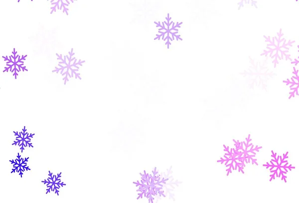 Luz Púrpura Diseño Vectorial Rosa Con Copos Nieve Brillantes Estrellas — Vector de stock