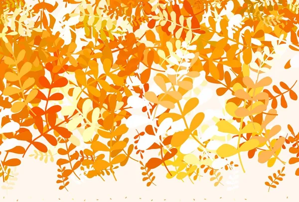 葉を持つライトオレンジベクトルエレガントなテンプレート 葉とドアスタイルの新しいカラフルなイラスト あなたの壁紙のデザインのための新しいテクスチャ — ストックベクタ