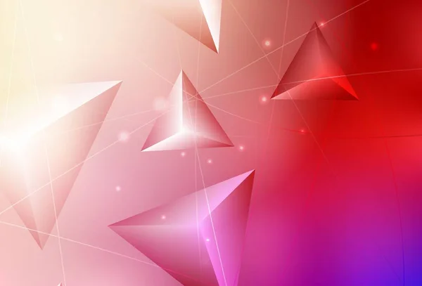 Ljusröd Gul Vektor Lysande Triangulär Layout Glänsande Färgglada Illustration Med — Stock vektor