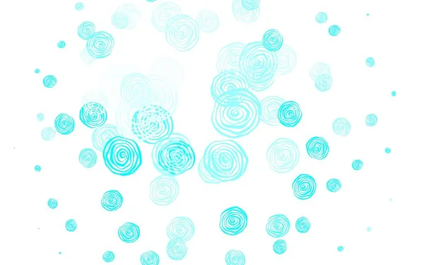 Luz Azul Vector Doodle Diseño Con Rosas Ilustración Abstracta Brillante — Vector de stock