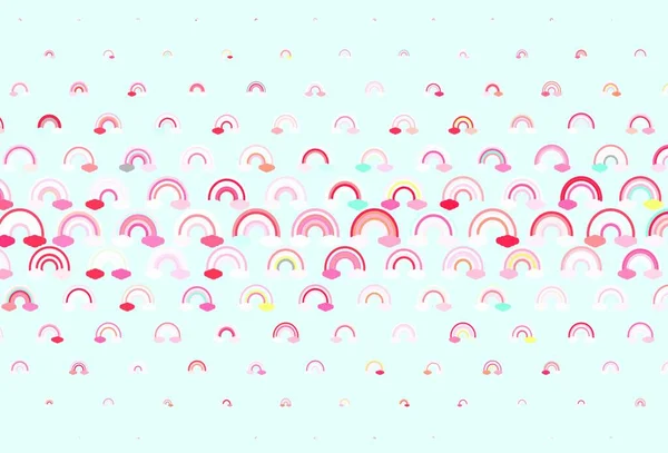 ライトピンク 虹色のベクトルテンプレート 虹の孤立した兆候を持つイラスト 子供のデザインのサンプル — ストックベクタ