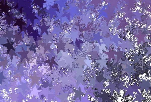 Parlak yıldızlı açık mor vektör düzeni. Yıldızlı parlak renkli illüstrasyon. Astronomi web siteleri için desen.