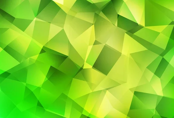 Fond Abstrait Polygone Vectoriel Vert Clair Jaune Illustration Colorée Brillante — Image vectorielle