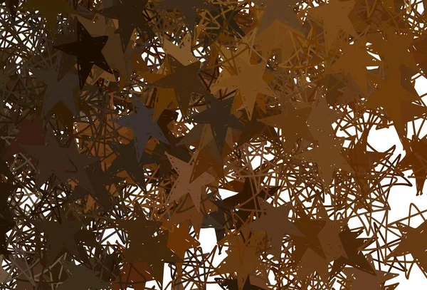 Темно Оранжевый Векторный Рисунок Рождественскими Звездами Звёзды Размытом Абстрактном Фоне — стоковый вектор