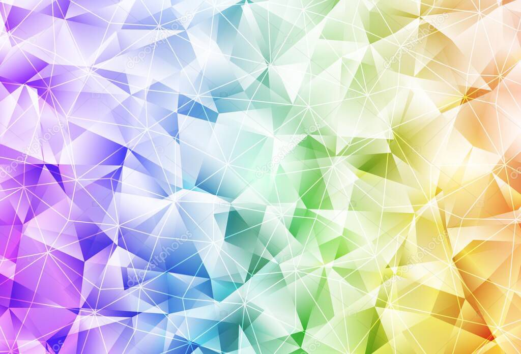 Light Multicolor vector texture with triangular style. Illustration with set of colorful triangles. Elegant design for wallpapers.