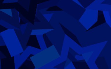 Koyu mavi vektör şablonu, kristaller, üçgenler. Renkli üçgenlerin olduğu bir resim. Kartvizitiniz için modern tasarım.