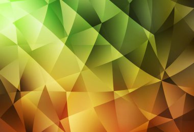 Açık yeşil, sarı vektör soyut mozaik fon. Üçgenli parlak renkli çizimler. Web siteniz için çokgen tasarım.