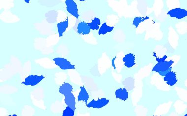 Memphis şekilli hafif MLUE vektör arkaplanı. Modern tarzda değişen renkli kaotik formlar. İşiniz için en iyi akıllı tasarım.