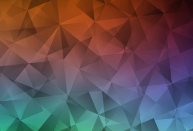 Açık yeşil, kırmızı vektör üçgen mozaik doku. Üçgenli renkli soyut çizimler. Pankartın için tamamen yeni bir şablon.