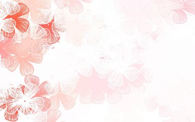 Çiçeklerle süslenmiş açık kırmızı vektör zarif deseni. Renkli çizim şeklinde, çiçekli. Web sitesi yöneticileri ve tasarımları için desen.