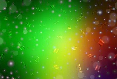 Açık yeşil, baloncuklu kırmızı vektör arka planı. Bulanık yağmur damlaları olan soyut bir çizim. Duvar kağıtları için zarif tasarım.