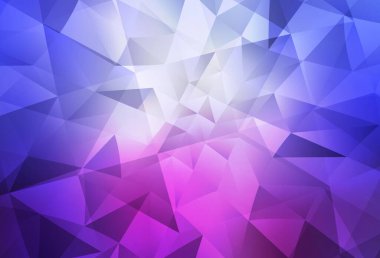 Açık mavi, kırmızı vektör düşük polimerli doku. Üçgenli modern soyut çizim. Arkaplanlarınız için desenli desen.