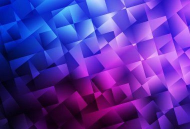Koyu pembe, mavi vektör üçgen arkaplan. Gradyanı olan üçgen geometrik örnek. Marka kitabınız için yeni şablon.