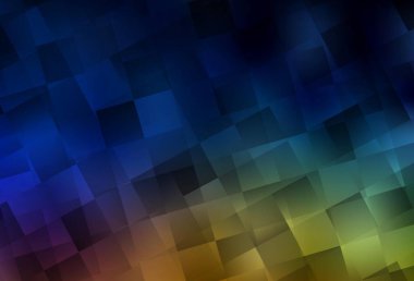 Kare biçiminde koyu renkli vektör deseni. Soyut arkaplanda dikdörtgenler ve renkli gradyanlar. Şablon bir arkaplan olarak kullanılabilir.