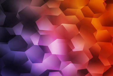 Açık pembe, renkli altıgenli kırmızı vektör dokusu. Bulanık yüzeyde renkli altıgenlerin çizimi. Marka kitabınız için yeni şablon.