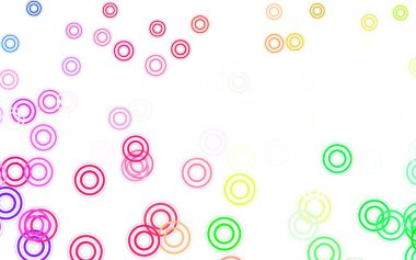 Açık pembe, küreli yeşil vektör deseni. Renkli su damlaları olan modern soyut çizimler. İş ilanınız için tasarım.