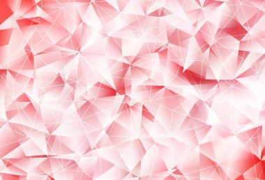 Çizgileri ve üçgenleri olan açık kırmızı vektör arkaplanı. Renkli üçgenlerin olduğu bir resim. İniş sayfası için modern şablon.