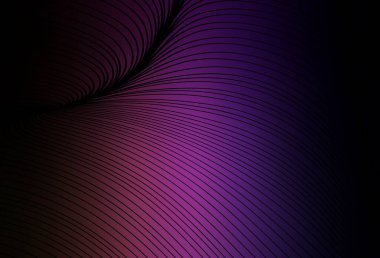 Koyu mor, eğri çizgileri olan pembe vektör düzeni. Kavisli çizgilerden oluşan parlak bir illüstrasyon. Marka kitabı için şık bir desen.