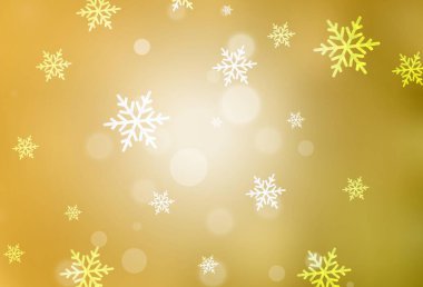 Noel tarzında koyu sarı vektör deseni. Gradyan Noel elementleri içeren bir Akıllı Çizim. Okul ve dil bilgisi siteleri için desen.