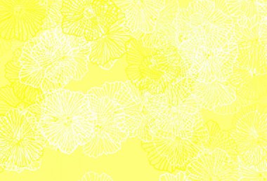 Koyu yeşil, sarı vektör karalama desenli yapraklar. Çiçekli zarif, parlak bir illüstrasyon. Marka kitabınız için yeni şablon.