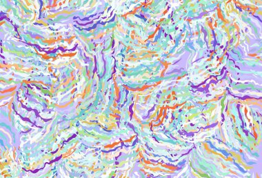 Eğri çizgileri olan ışık çok renkli vektör arkaplanı. Eğilimli soyut bir çizim. Tasarımınız için desen.