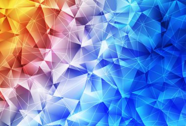 Açık mavi, üçgenli kırmızı vektör arkaplan. Renkli üçgenli modern soyut illüstrasyon. Bir cep telefonu için arka plan.