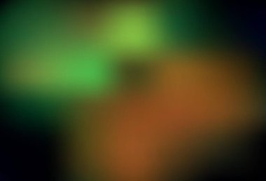 Koyu yeşil, sarı vektör bulanık şablon. Gradyan tasarımlı, soyut, ışıltılı çizimler. Tasarımının yeni yolu.