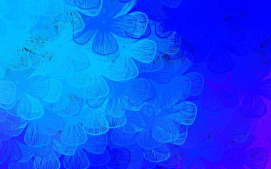 Koyu pembe, mavi vektör karalama dokusu ağaçlar, dallar. Karalama tarzında çiçekli renkli bir çizim. Web sitesi yöneticileri ve tasarımları için desen.