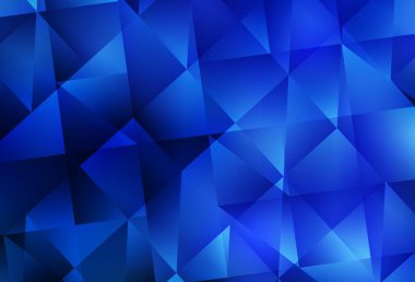 Hafif BLUE vektör mozaik dokusu. Üçgenli parlak renkli çizimler. İşiniz için en iyi üçgen tasarım.