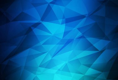 Koyu mavi vektör soyut mozaik arkaplan. Çokgen soyut çizim ve gradyan. Pankartın için tamamen yeni bir şablon.