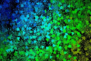 Koyu mavi, rastgele şekilli yeşil vektör deseni. Modern tarzda değişen renkli kaotik formlar. Duvar kağıtları için zarif tasarım.