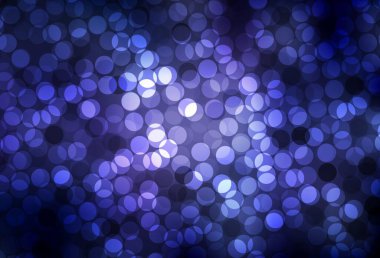 Noktalı koyu mor vektör arkaplanı. Parlak renkli soyut çemberlerin olduğu bir resim. Poster ve web siteleri için tasarım.