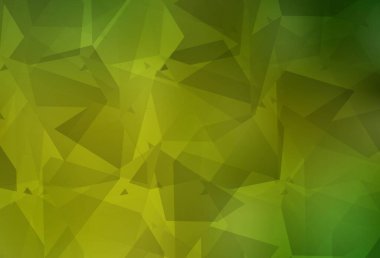 Açık yeşil, soyut çokgen içeren sarı vektör arkaplan. Rastgele şekillerle soyut tarzda dekoratif tasarım. Duvar kağıtları için zarif tasarım.