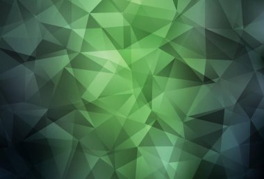 Koyu yeşil vektör mozaik şablon. Üçgenli modern soyut çizim. Arkaplanlarınız için desenli desen.