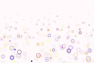 Disklerle ışık çok renkli vektör dokusu. Renkli su damlaları olan modern soyut çizimler. Güzel web siteleri için desen.