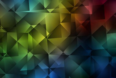 Dark Multicolor vektörü üçgen arka plan parlıyor. Zarif üçgenleri olan soyut çizimler. Web siteniz için yeni bir doku.